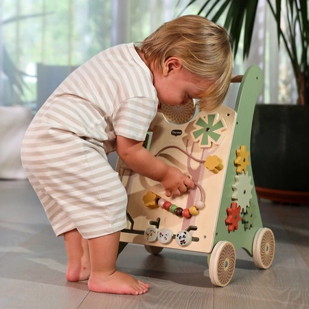 Drewniany edukacyjny chodzik-pchacz 2w1 - Boho Chic