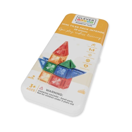 Cleverclixx - Klocki magnetyczne Mini Tiles Pack Intense 28 el.