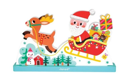 Magnetyczne klocki 3D Sanie Świętego Mikołaja, Janod