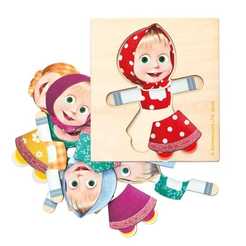 Drewniana ubieranka Masza i Niedźwiedź