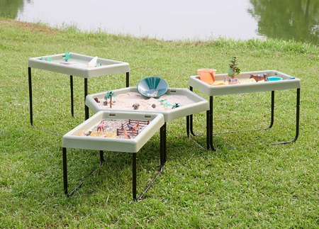 MASTERKIDZ Sześciokątny Stolik Do Zabawy Piaskiem i Wodą Regulowany
