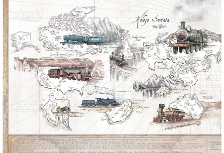 KOLEJE ŚWIATA - Tapeta Z Pociągami Malumi