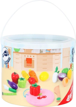 Drewniane warzywa i owoce do krojenia na rzepy Mix 11224-Small Foot, zabawki kuchenne dla dzieci