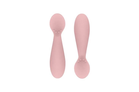 EZPZ Komplet pierwszych naczyń silikonowych First Foods Set pastelowy róż + kubeczek Tiny Cup GRATIS pastelowy róż