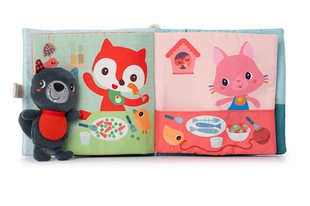 LILLIPUTIENS Książeczka aktywizująca z mini-przytulanką Smacznego! Wilk Louis 12 m+