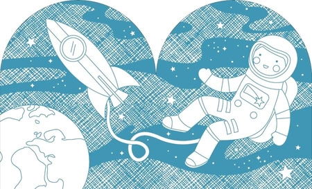 Petit Collage Kolorowanka z Naklejkami Kosmos