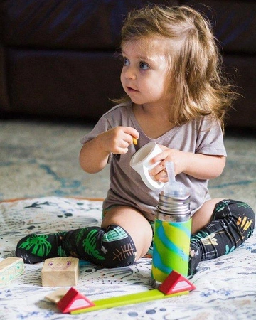 Termobutelka ze słomką 260 ml, niebieska swirl, Pura