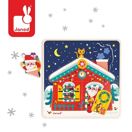 Puzzle drewniane 3-warstwowe Gwiazdka, Janod