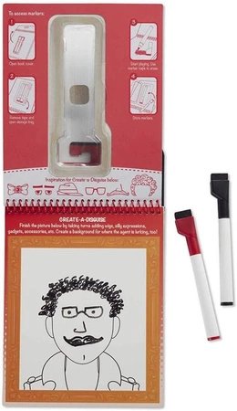 Gry Szpiegowskie - obrazkowe gry z mazakami suchościeralnymi 40170-Melissa & Doug, książeczki wielokrotnego użytku