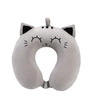 Poduszka pod szyję "rogal" szary kot