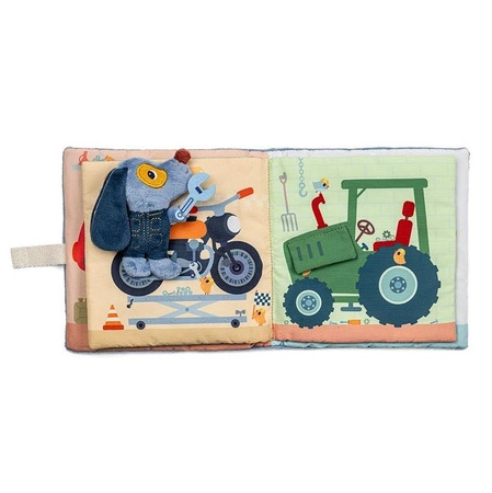 Lilliputiens Miękka książeczka aktywizująca "Garaż Pieska Jules'a" 12 m+