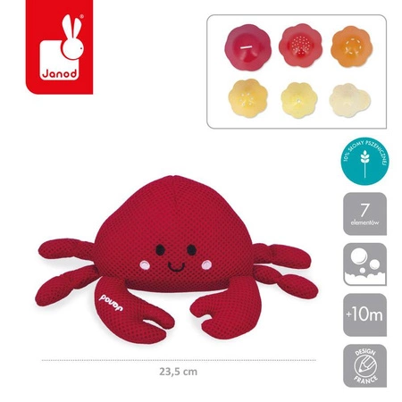 Janod Zabawka do kąpieli krab z muszelkami 10m+