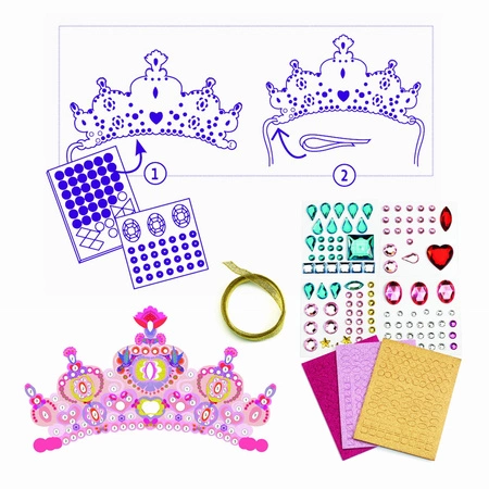 Korony Księżniczek Zrób to sam Kreatywny zestaw Mozaiki Diamenciki Djeco