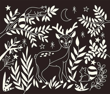 Zestaw kreatywny Do zdrapywania Karty świecące w ciemności Nocny świat 7+, Janod