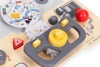 Drewniana tablica manipulacyjna sensoryczna dla dzieci panel edukacyjny auto kierownica 15 elementów ECOTOYS