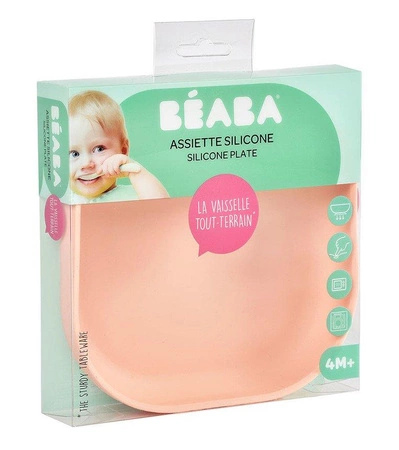 Beaba Silikonowy talerzyk z przyssawką pink