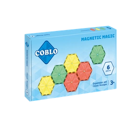 COBLO, magnetyczne klocki konstrukcyjne 6 płyt Hexagon 14 cm