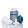 Szklana butelka ze smoczkiem S reagująca na temperaturę, 150 ml, borówkowa, Everyday Baby