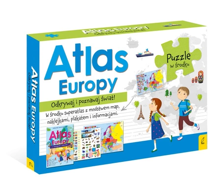 Pakiet atlas Europy / plakat z mapą / puzzle