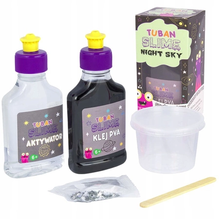 TUBAN ZESTAW SUPER SLIME NIGHT SKY CZARNY KLEJ
