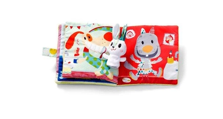 LILLIPUTIENS Książeczka z mini-pacynką wielofunkcyjna Królik dentysta 12 m+