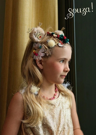 Souza! Spinki do włosów brokatowe z pomponem świątecze renifer Zona 2 szt.