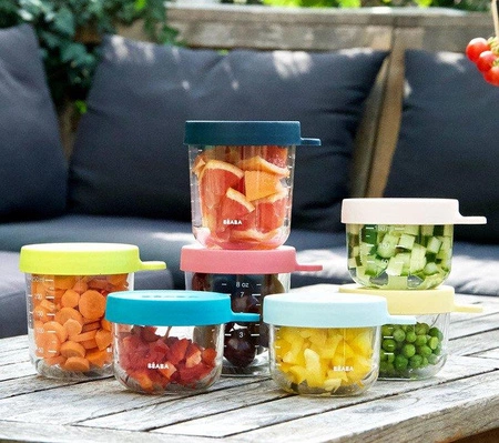 Beaba Pojemnik słoiczek szklany z hermetycznym zamknięciem 250 ml dark blue