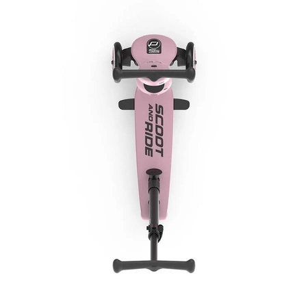 Zestaw SCOOTANDRIDE Highwaykick 1 Push and Go 2w1 Jeździk i hulajnoga z rączką do prowadzenia 1-5 lat Wildberry + Kask XXS