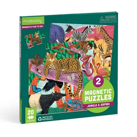 Mudpuppy Puzzle magnetyczne 2w1 Safari & dżungla 20 elementów 4+