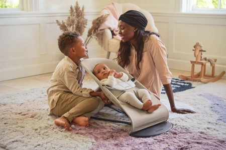 BABYBJORN - leżaczek BALANCE SOFT COTTON/JERSEY - Beżowy/Szary