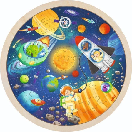Okrągłe puzzle Kosmos 57365- Goki, puzzle drewniane