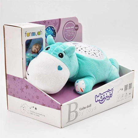 WOOPIE Przytulanka Projektor 2w1 Usypiacz Hipopotam