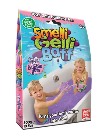 Display 10 szt., magiczny proszek do kąpieli, Gelli Baff Smelli, Guma Balonowa/ Tutti Frutti, 3+, Zimpli Kids