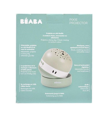Beaba Projektor gwiazd z pozytywką i czujnikiem płaczu Pixie Sage green