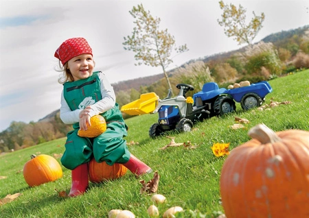 Rolly Toys rollyKid-X New Holland rollyKid Traktor z łyżką i przyczepką Niebieski