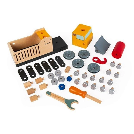 Drewniana ciężarówka budowlana do składania z narzędziami Brico'kids, Janod