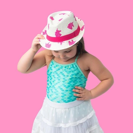 FlapJack Kapelusz Słomkowy Fedora Jednorożec L