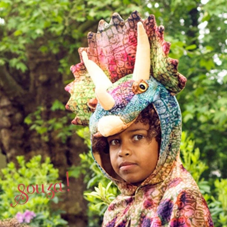 Souza! Kostium peleryna z kapturem - maską dinozaur Triceratops 4-7 lat