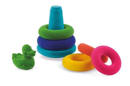 Rubbabu Układanka edukacyjno-sensoryczna piramida z kaczuszką