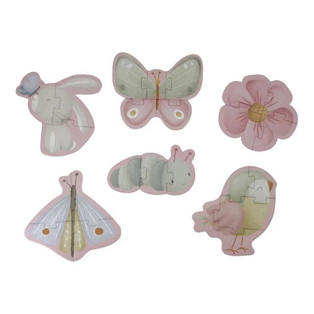 Little Dutch Puzzle 6 elementów Flowers & Butterflies LD4760
