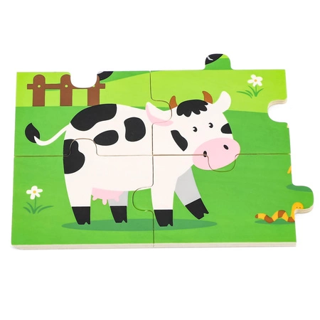 VIGA Drewniane Puzzle Farma 16 elementów Farma