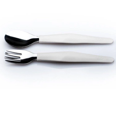 Zestaw sztućców ze stali nierdzewnej, szary, Everyday Baby