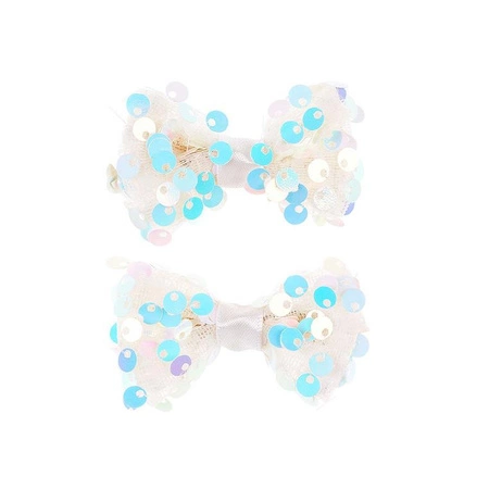 Souza! Klipsy do włosów Tiki kokarda biała 2 szt.