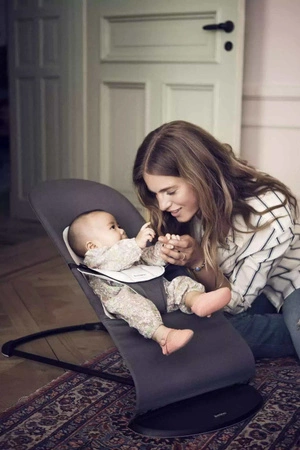 BABYBJORN - leżaczek BALANCE SOFT COTTON/JERSEY - Szary / Szary + pokrowiec na leżaczek