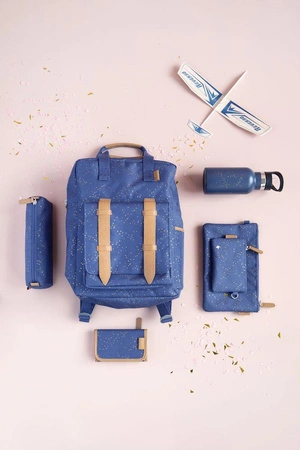 Fresk Portfel Złote kropki Indigo