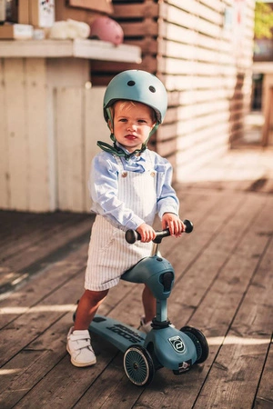 Zestaw Kask + SCOOTANDRIDE Highwaykick 1 2w1 Jeździk i hulajnoga 1-5 lat Steel