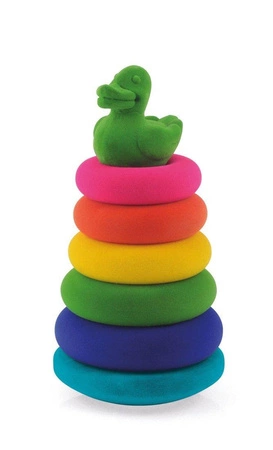 Rubbabu Układanka edukacyjno-sensoryczna piramida z kaczuszką