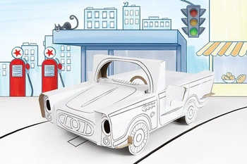 Samochód z kartonu do malowania