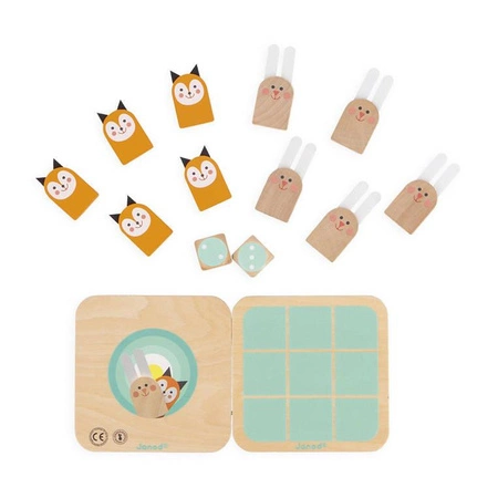 Gra strategiczna 2w1 Kółko i krzyżyk, Wyścig Taktik 5+, Janod