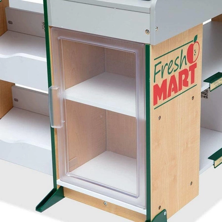 Wolnostojący drewniany sklep spożywczy Fresh Mart 19340 -Melissa & Doug, zabawa w sklep